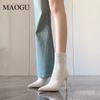 Women's White Pointed Toe Stiletto Ankle Boots Slim High Heel Short Boots Comfortable Fashion Elegant Ladies Botines Botas Mujer
