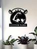 Customizable Metal Surname Sign Black Iron Wall Art Fitness Gift for Home Patio Outdoor Decor