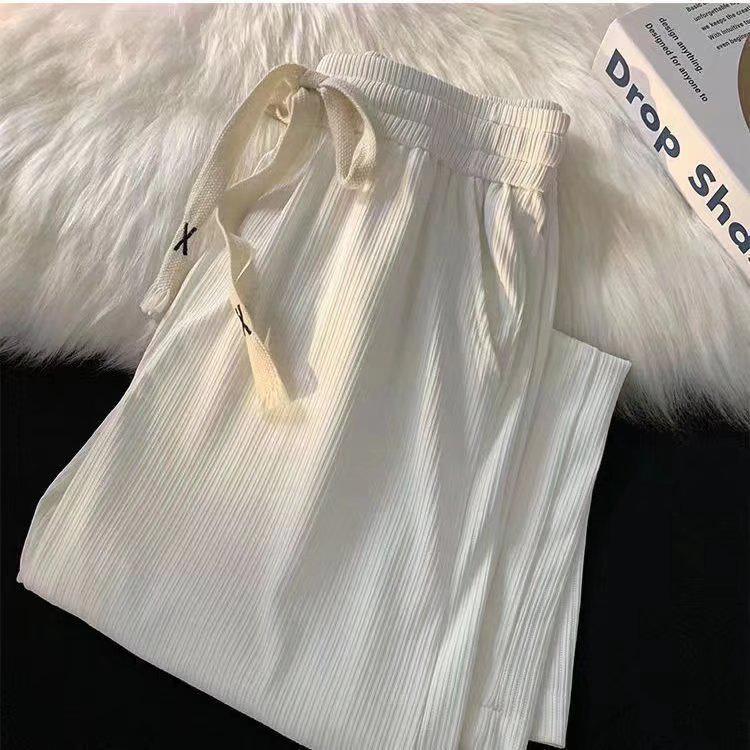 

Мужские модные брюки-капри прямого кроя слим из белого ледяного шелка для весны и осени M белый