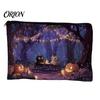 Heavy-duty Canvas Pouch Storage Bag, with Smooth Zipper, Thickened Polyester Large Capacity Thick Bag Cosmetic Halloween Witch Pumpkin Pattern Printed