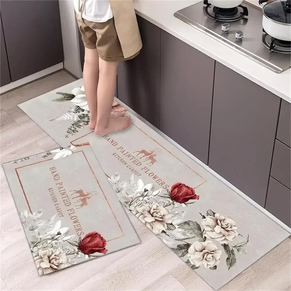 Kitchen Carpet Mats for Floor Bedroom Living Room Long Bedside Area Rug Soft Washable Carpet Anti Slip Bathroom Entrance Doormat