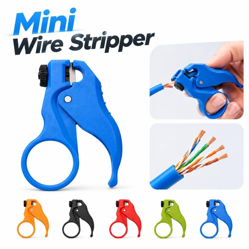 Spring Assisted Mini Wire Stripper One-Handed Cable Stripper for Cat5e-Cat8 Network Cable