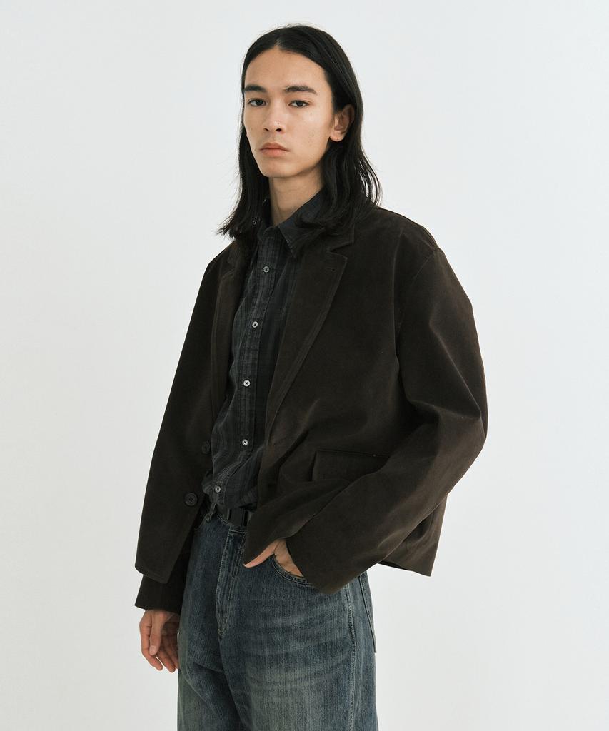 Endoor Suede Crop Jacket (Brown)