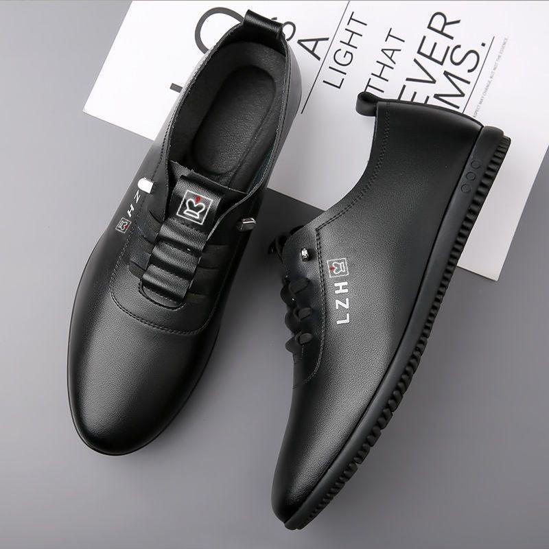Męskie skórzane buty jednopedałowe skórzane biznesowe miękkie podeszwowe buty do jazdy wszechstronne casualowe buty męskie