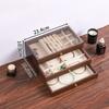 Vintage Walnut Jewelry Organizer Earrings Necklace Dust Jewelry Box Home Desktop Large Capacity 3 Layer Jewelry Box