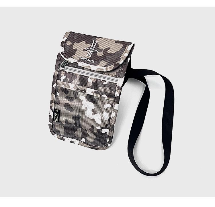 RFID Diebstahlschutz Wasserdichte Umhängetasche Pass- und Ticket-Organizer mit Handy- und Kartenhalter