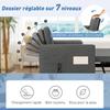 Convertible Sofa Bed, 2-Seater 3-in-1, Pull-Out Bed, 2 Cushions, 80.5 x 137.5 x 84 cm, Grey