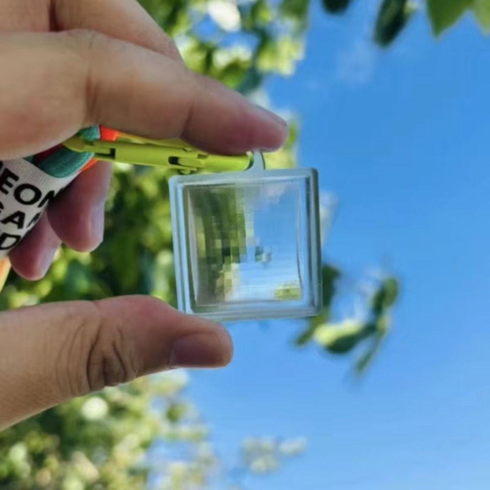 Transparent Pixel Photography Pendant Photo Filter Mosaic Lens Keyring Mosaics Keychains Landscape