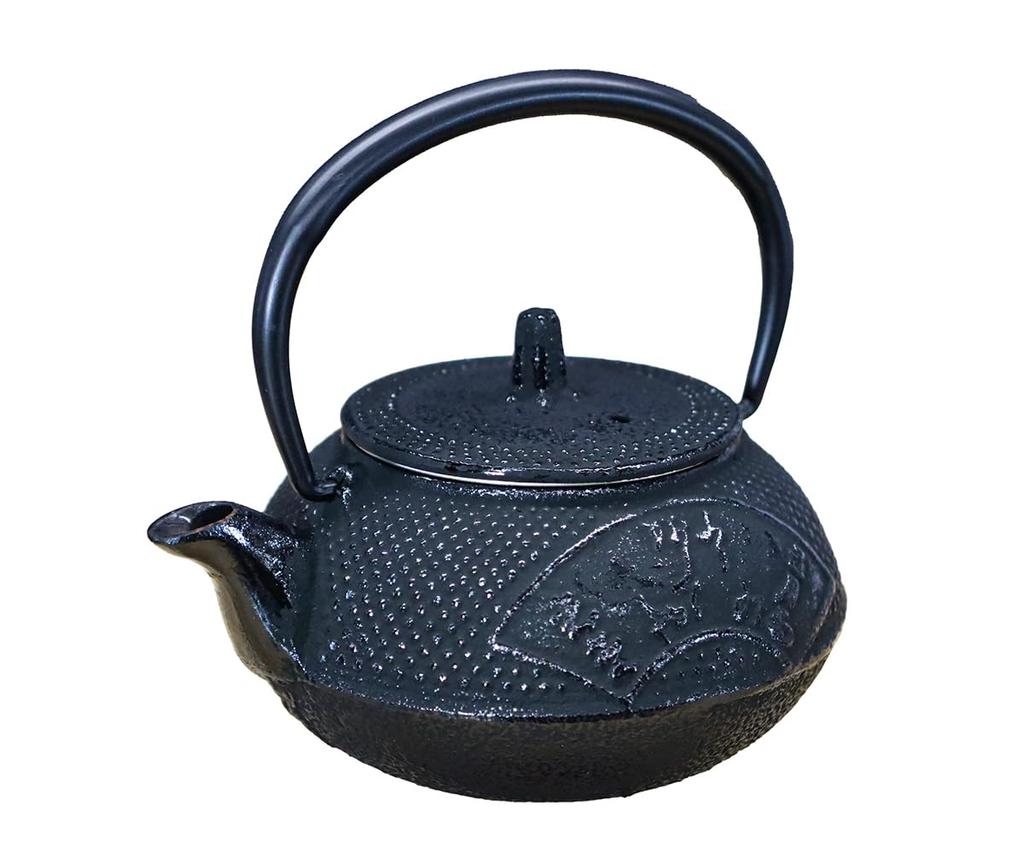 Asahi Made In Japan Nanbu Iron Teapot, Chusonji Design, 0.3L (with Tea Strainer, Enameled Interior)