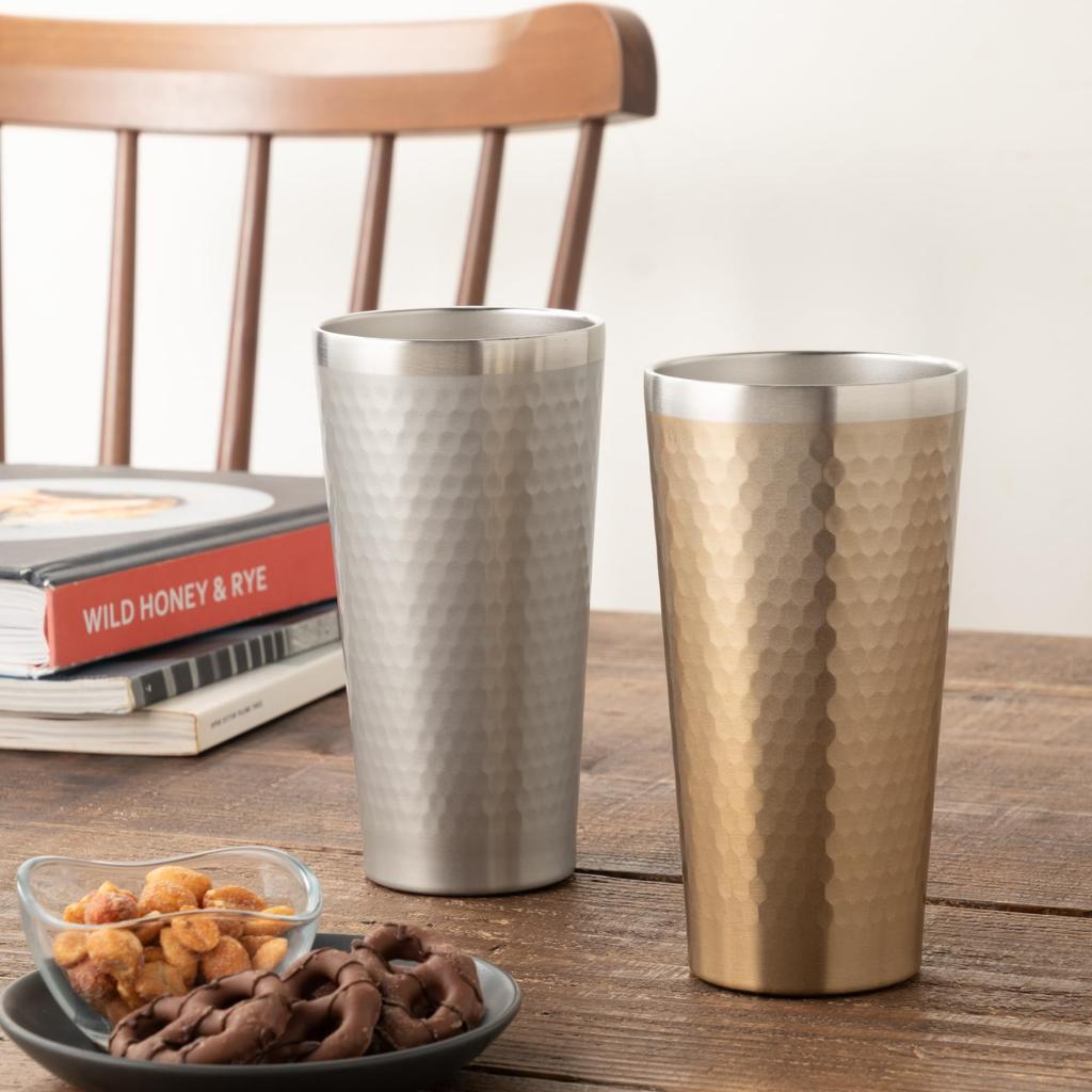 Maebata Luxe Pair Thermo Gold 64154 Tumblers, & Silver, 400ml,