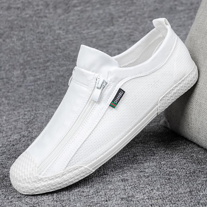 

2025 летние дышащие парусиновые туфли с одной педалью, мужская корейская версия универсальных дезодорирующих сетчатых досок, старые пекинские тканевые туфли прилив 38 Standard Sneaker Size
