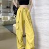American Retro Tooling Slacks Drape Straight Beam Foot Trousers Summertime Joker Loose Wide Legged Pants