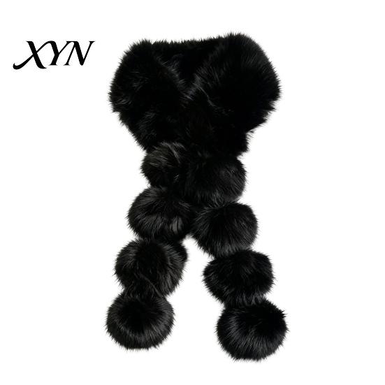 Warm Winter Accessories for Her Women Faux Fur Scarf, Neck Warmer with Magnetic Buckle, Elegant Collar Wrap Draping Design Plush Long Soft Cold
