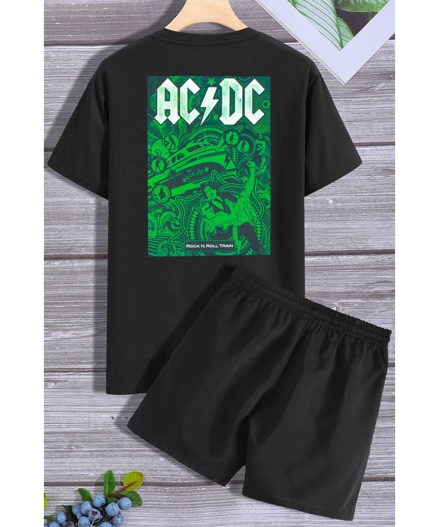 

Спортивный костюм с футболками и шортами унисекс Acdc