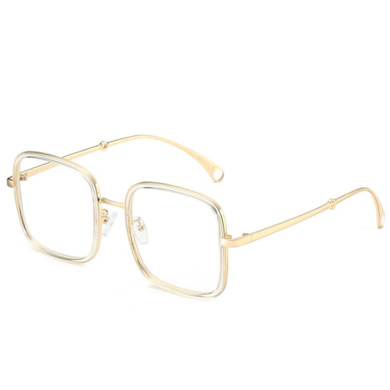 

-1.0 -1.5 -2.0 -2.5 -3.0 To -6.0 Women Men Fashion Square Myopia Glasses Oversized Eyeglasses Students Metal Clear Glasses 0