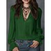 Spring New Women's Fashion Solid Color Lapel Long Sleeve Shirt Blouse For Women