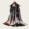 New high-quality double-needle human cotton scarf casual versatile bag headscarf watercolor gradual change color striped long scarf