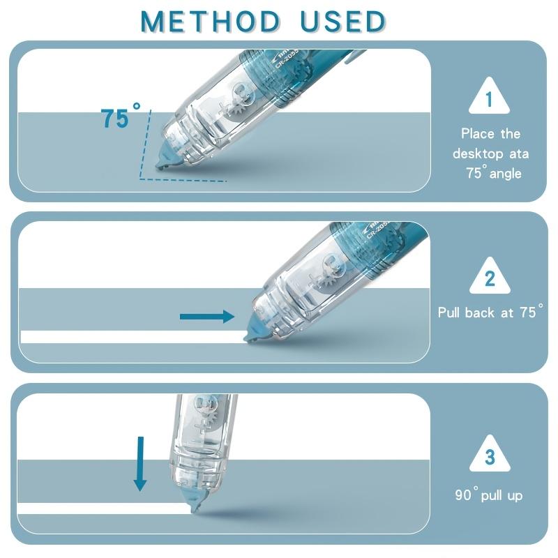 New for Summer - Retractable White Correction Tape, Cute Pen-Shaped Applicator for Easy Use, Instantly Correct Mistakes