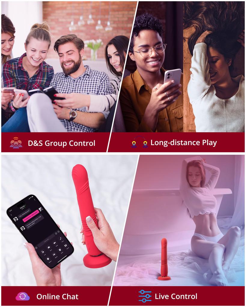 LOVENSE Gravity Dildo Piston Vibrator Rechargeable Remote Control Stretchable Vibration Vibrator App Control Vibrating Dildo for Clitoris G Spot Anal