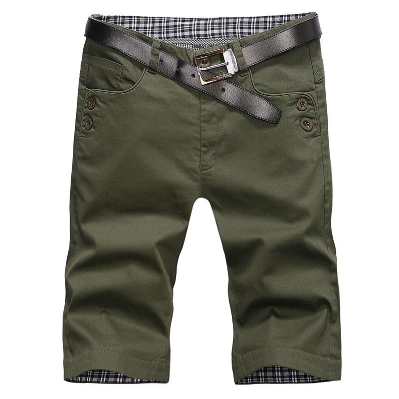 Men Beach Shorts Cotton Solid Color Casual Loose Clothing Men’s Sports Shorts