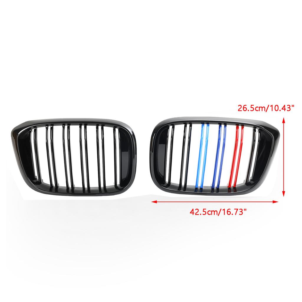2PCS M-Color Kidney Grill Grille 51138469959 Fit BMW G01 X3 G02 X4 Gloss Black