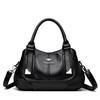 Fashion Three-layer Pocket Handbag, Trendy Leather Texture, Middle-aged Woman's Single-shoulder Bag