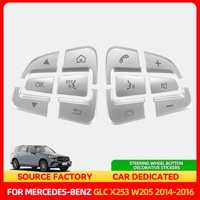 Hot Interior Mouldings 12Pcs Car Styling Steering Wheel Button Covers Trim Stickers For Mercedes Benz GLC X253 2015 2016 & C Cla