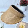 Empty Straw Hat Summer Sunscreen Hat Women's Small Face Big Brim Sun Hat Outdoor Hat New Straw Weaving