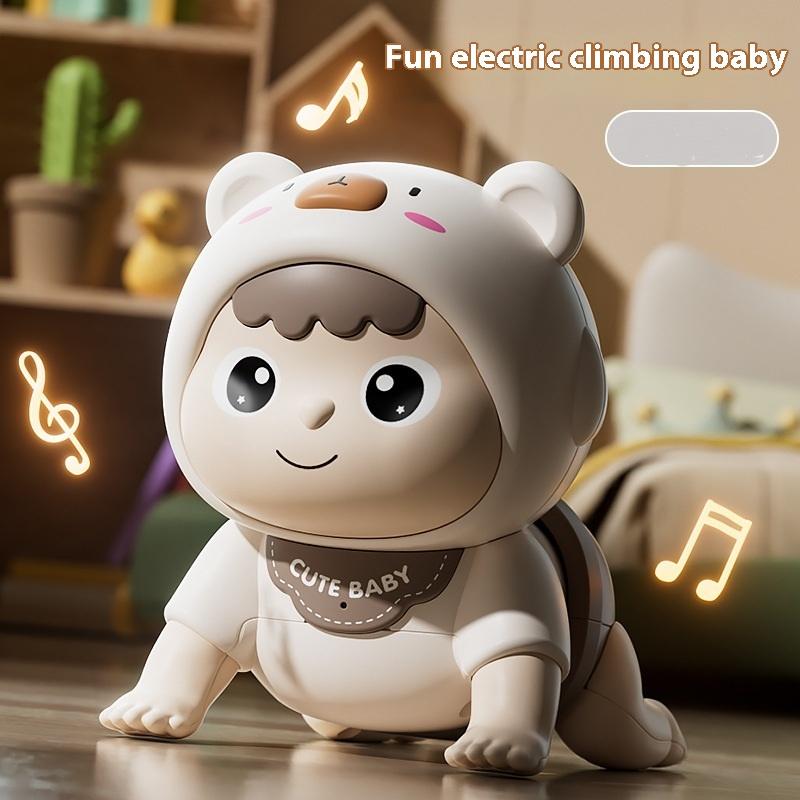 1 Piece Toddler Learn To Climb Educational Moving Toy Electric Baby Doll Crawling Toys With Sound For 0-12 Months Gift