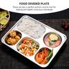 304 Stainless Steel Partitioned Dinner Plate Lunch And Dinner Tray Divided Plates Dinnerware Plate Thick Compartmentalized Plate