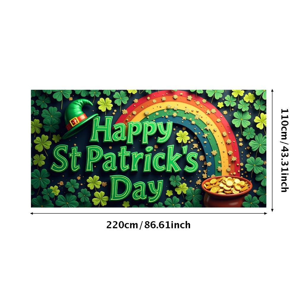 St Patricks Day Backdrop Banner With Beer Mug And Clover Party Event Decoration Photo Booth photography Background Props
