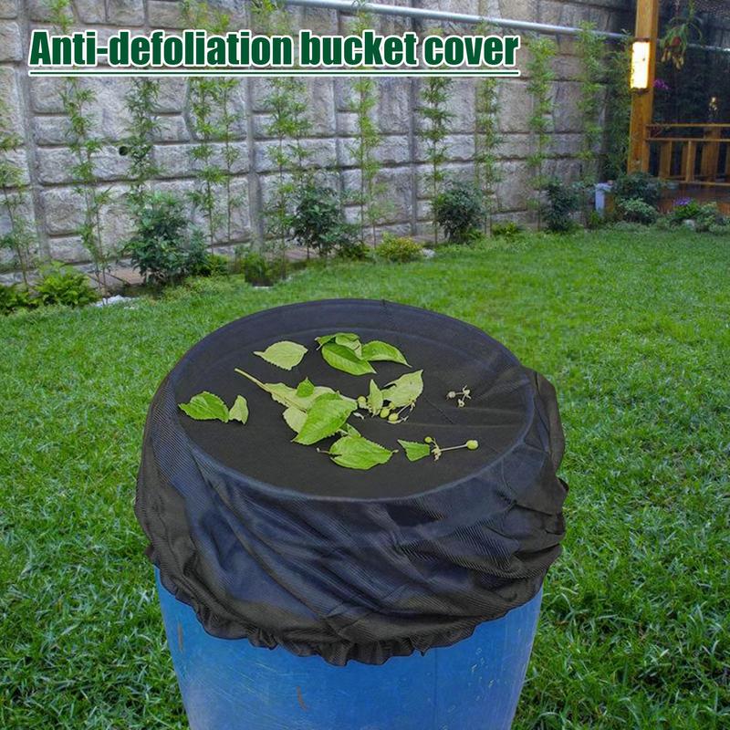 Rain Barrel Cover Mesh Cover Netting for Rain Barrel Water Tank Protection Lid Adjustable Drawstring Rain Barrels Netting Screen