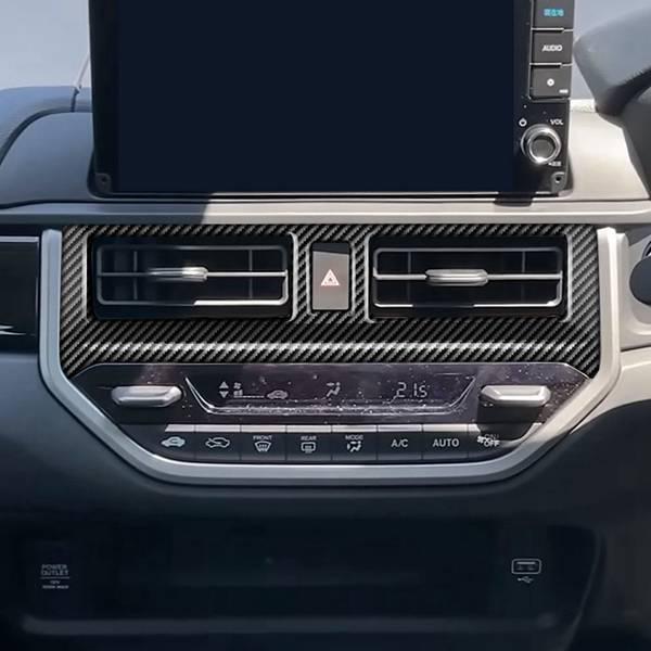 1-Piece ABS Carbon Fiber Textured A/C Vent Frame Sticker for Car Center Console None