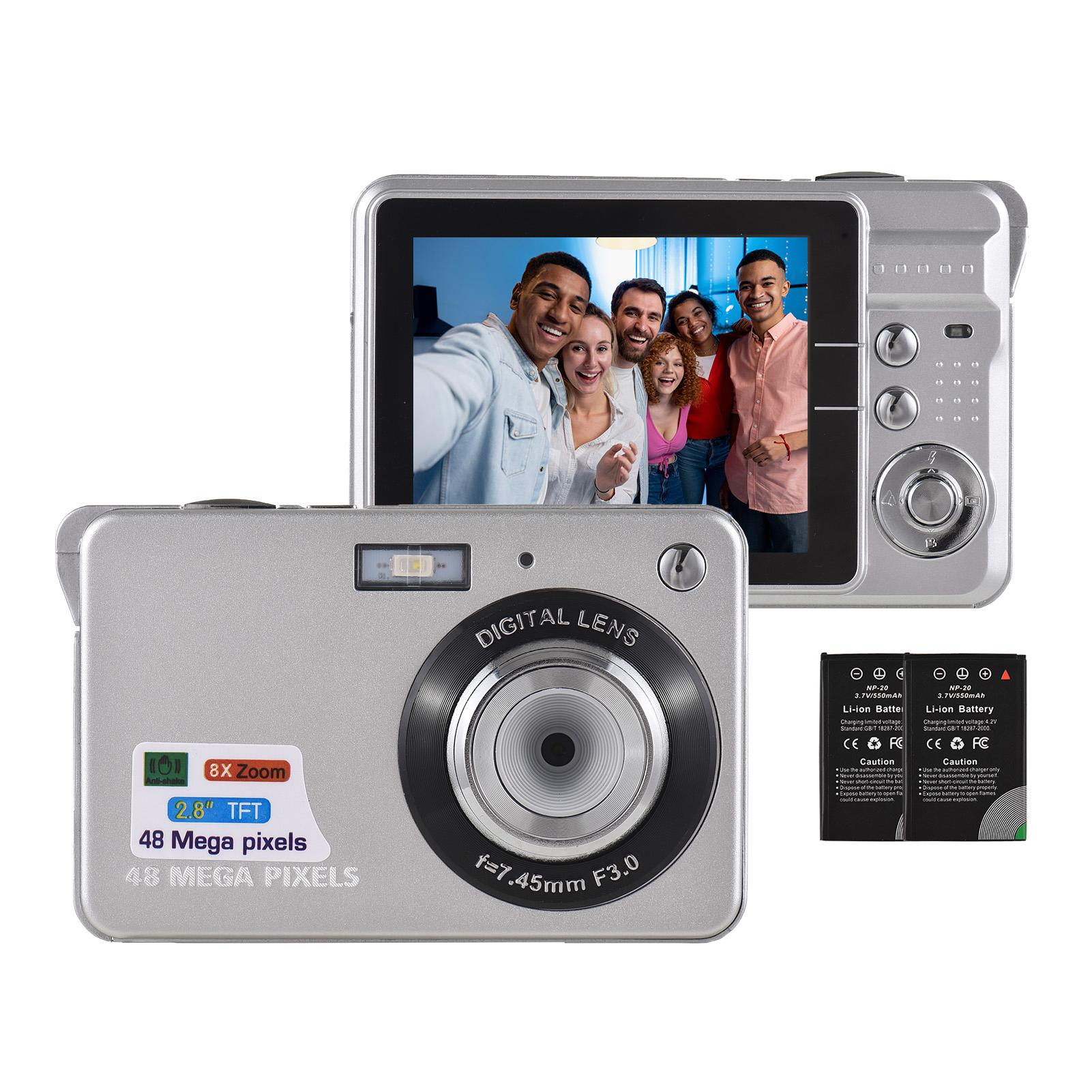 Andoer 4K Digitale Camera Videocamera Camcorder 48MP 2.8 Inch TFT Scherm Autofocus 16X Digitale Zoom No TF Card zilver