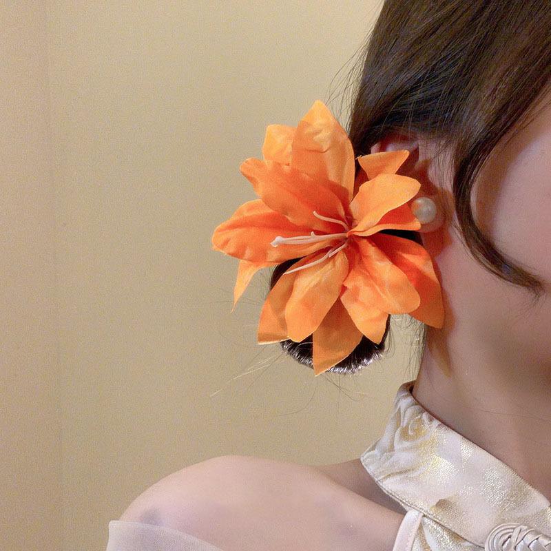 Böhmische Orchideenblüten Haarspange Romantische Braut Haarspangen Frauen Strand Hochzeit Urlaub Blume Pony Clip Haarnadel Haarschmuck