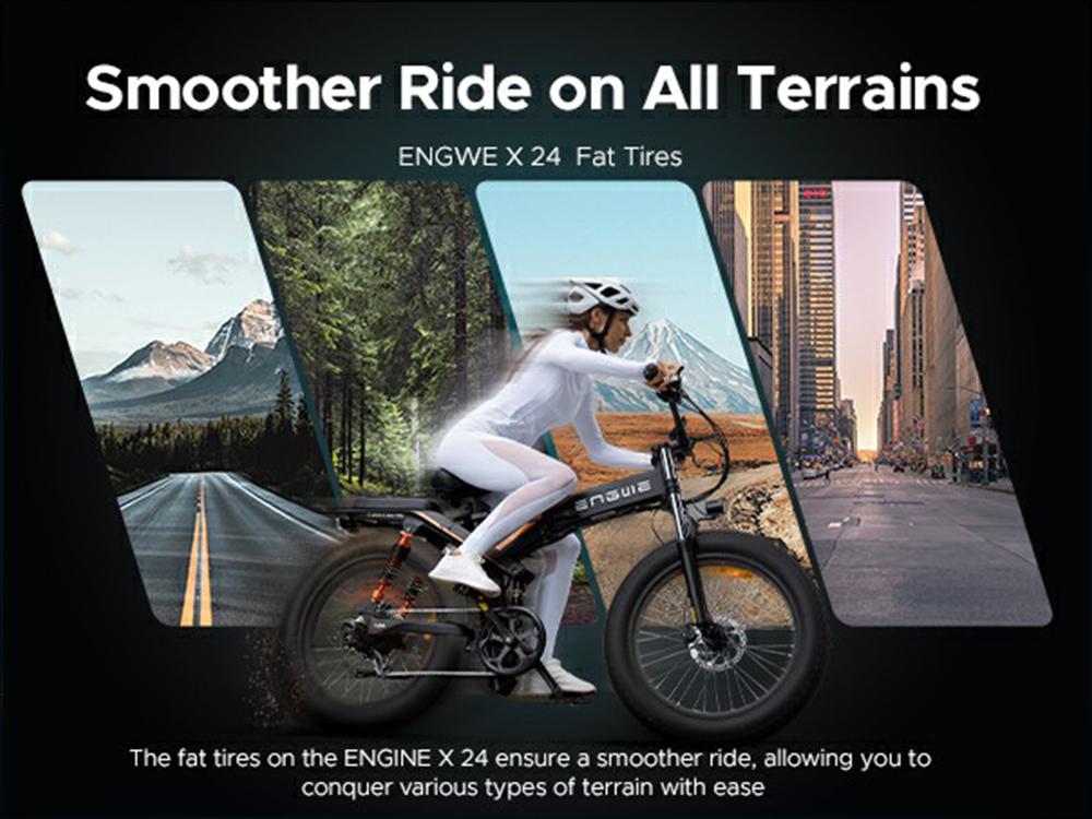 Skládací elektrokolo ENGWE X26 1000W Motor Top 48V 29.2AH Maximální dojezd 100 km Nosnost 150 kg Celoodpružené elektrokolo