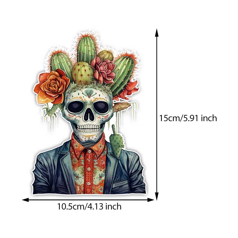 

Car Sticker Skull Vinyl Decal Waterproof Rear Window Motorcycle Camper Bumper Truck Laptop Decoration TM354 A-15cm Longest Side