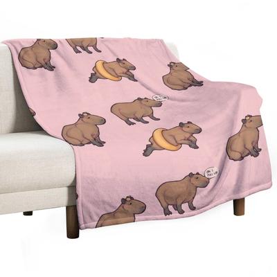 Capybara Bunch Throw Blanket Hairys Plaid On the Sofa For Sofa Thin Christmas Gifts Blankets