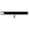 Shower Drain with Glass Cover Black 70 cm Stainless Steel 304