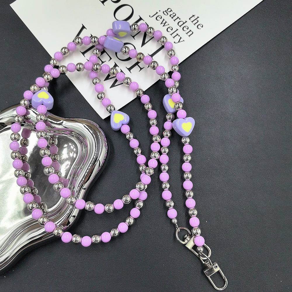 Beaded Pearl Love Crossbody Phone Chain Lanyard, Perfect Gift for Females.