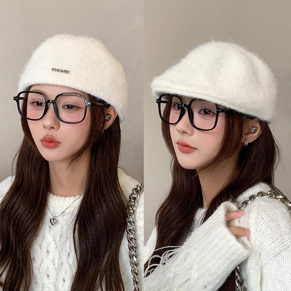 

Warm French Artist Hat Retro Felt Berets Fashion Plain Cap Women Girls бежевий