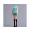 MIREA 16 Scale Female Figure Sleeveless Knit Top + Checkered Mini Skirt with Socks and Shoes - Full Outfit - High-Definition Detail MO0002 (mint)