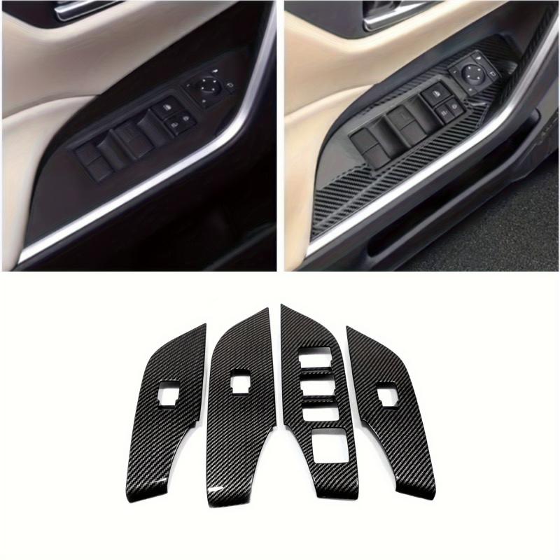Suitable for ToyotaRAV4 2019-2026Carbon fiber interior door and window control panel cover trimLatch switch decorationNo Battery