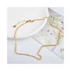 18K Titanium Twisted Rope Chain Clavicle Necklace with Starry Sky Bling for Women