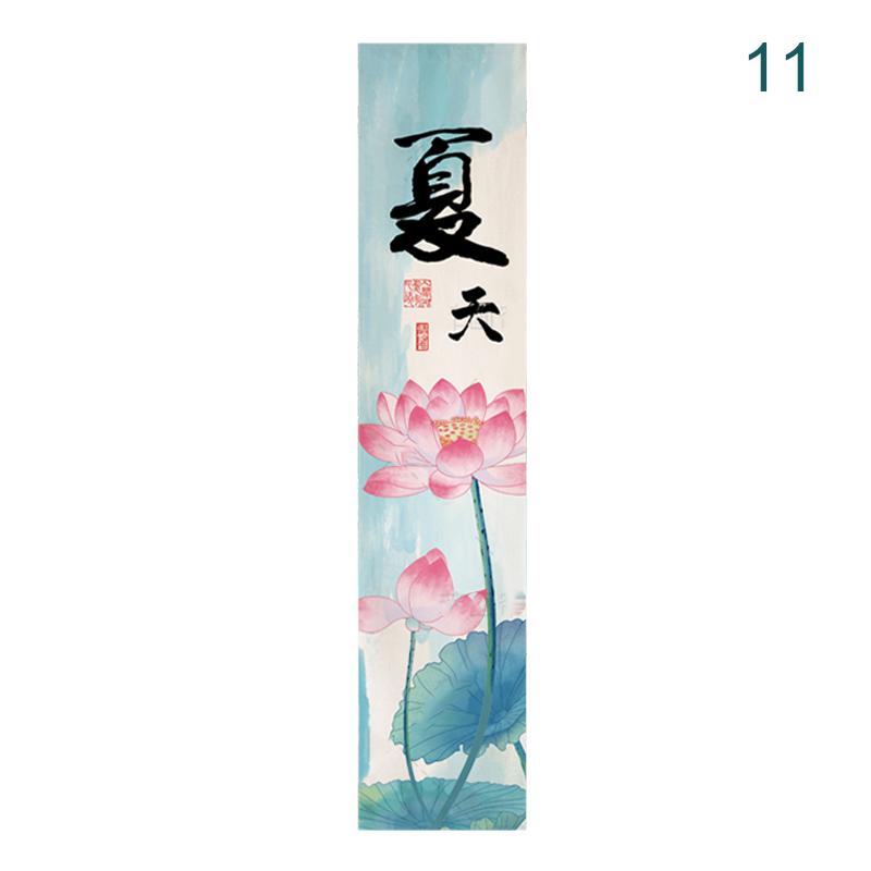 Chinese Style Banners Zen Lotus Printed Drapes Bathhouse Partition Outdoor Antique Scenery Decor Background Hanging Curtain