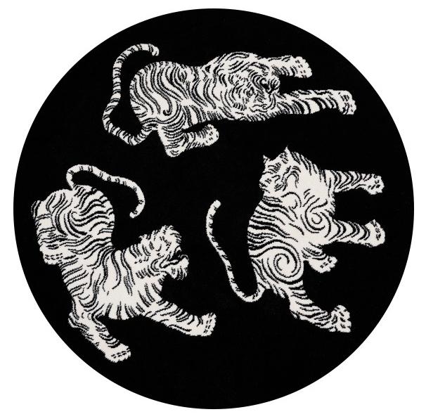 Light Luxury Bedroom Decor Round Carpet Thickend Plush Bedside Floor Mat Fluffy Soft Rug Leopard Pattern Carpets for Living Room