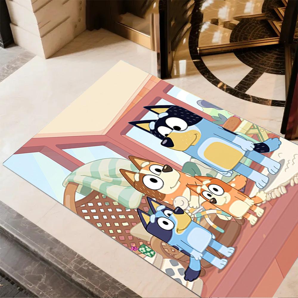 Bluey Friends Adventure Floor Rug Office Rug Perfect for Dormitory Dining Room Outdoor Foyer Antislip Carpet Decorate Offices Birthday/Christmas Gift