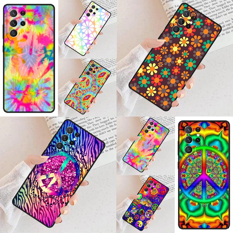 Hippie Daisy Tie-dye Flower Peace Cell Phone Case for Samsung Galaxy S26 Ultra S25 S24 S23 S22 S21 S20 Note10 Cover