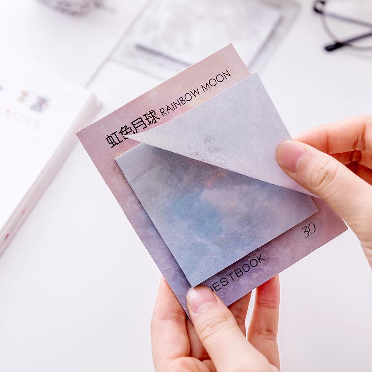 Square Aesthetic Planet Sticker Notes Tearable and Sticky Oil Paintings Note Pads, Notes and Messages Stickers Sticky Tabs