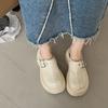 Comemore Summer New Round Head Half Slippers Heightening Thick Bottom Shoes Women Casual Outside Wear Platform Mules Slipper